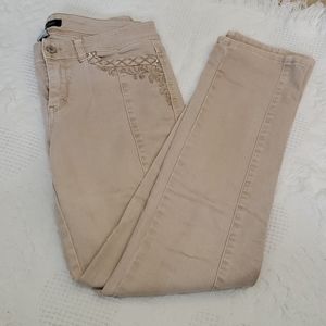 White House Black Market slim leg tan jean
